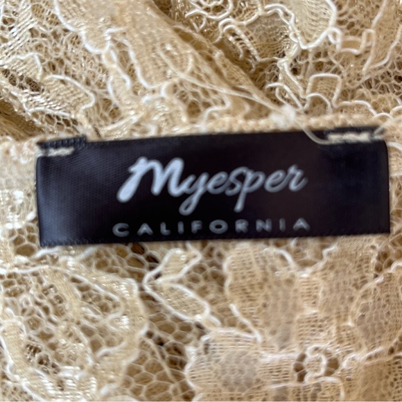 Vintage Myespar California Candlelight Long Lace Open Front Flowy Kimono Duster - Picture 6 of 6